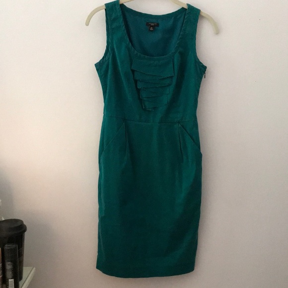 Emerald Ann Taylor Dress with POCKETS - 0 Petite - Picture 2 of 6